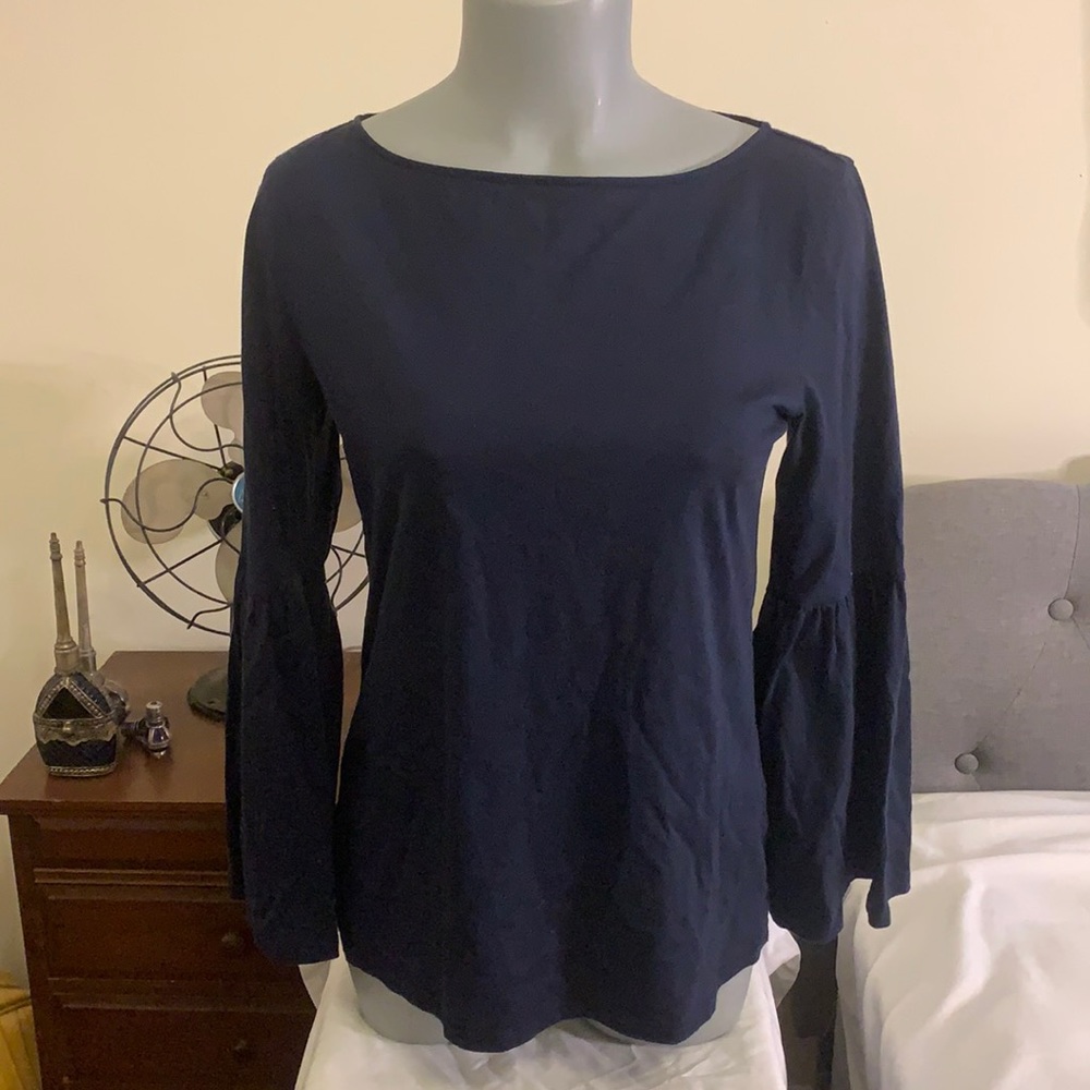 Banana Republic Navy Blue Bell Sleeved Shirt